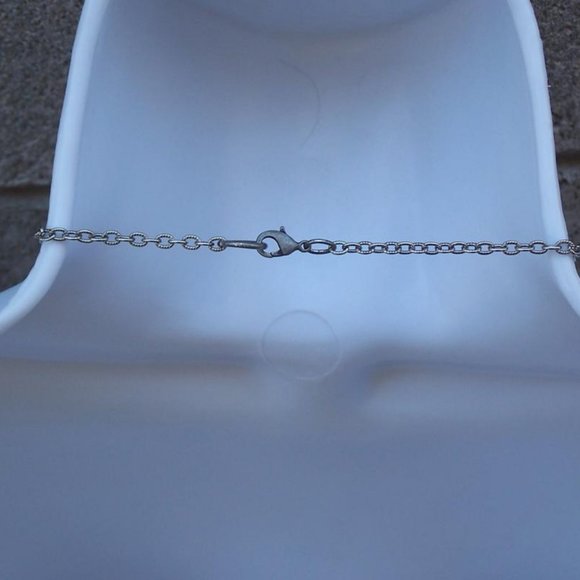 Handmade Statement Necklace With Lilac Agate Silver Tone Chains Purple Beads - Picture 4 of 16